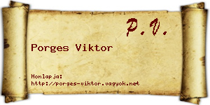 Porges Viktor névjegykártya
